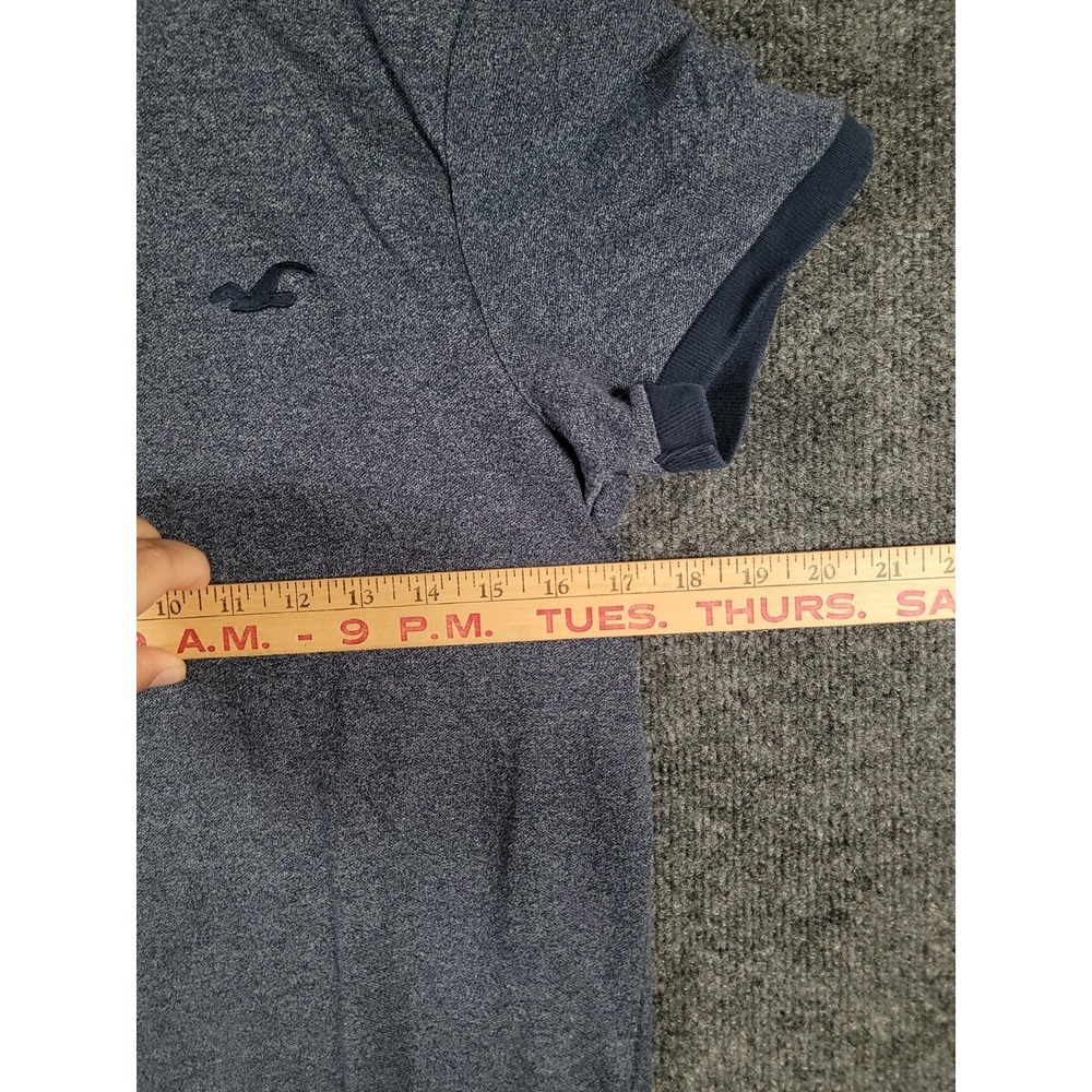 Vintage Hollister Polo Shirt Men Small Blue Preppy Y2K Cotton Short Sleeve Beach - Picture 9 of 11